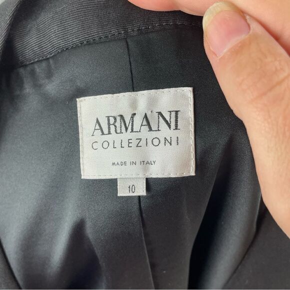 Armani Collezioni Printed Wool Silk Blend Blazer Jacket - Picture 9 of 11